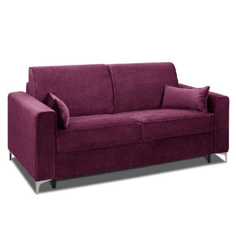 Canapé convertible express Jackson 160cm - Comfort Bultex® 12cm - Sommier lattes Renatonisi - Tissu tweed fuchsia_4