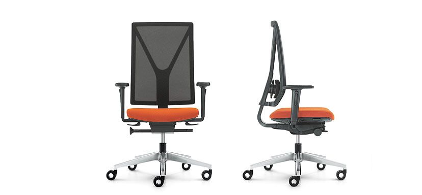 Yanos - chaise de bureau ergonomique - Girsberger France - design Paul Brooks - quatre pieds ou roulettes_0