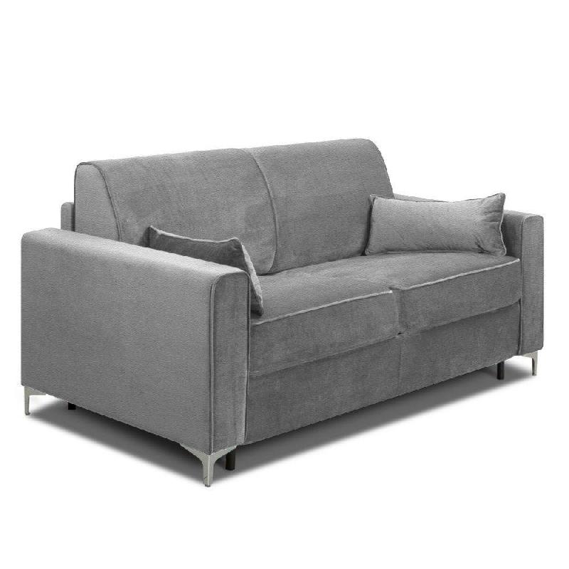 CANAPÉ CONVERTIBLE EXPRESS JACKSON 160CM SOMMIER LATTES TÊTE DE LIT INTÉGRÉE POLYURÉTHANE GRIS CLAIR MATELAS 16 CM_4