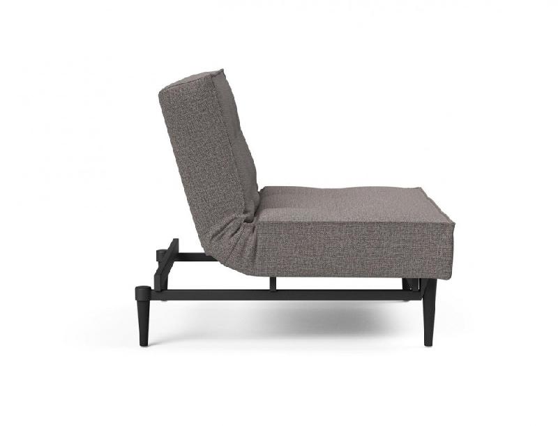 Innovation Living - Fauteuil convertible Splitback Styletto avec lit 90x115 cm - Pieds fuseau noir - Tissu Mixed Dance Grey_4