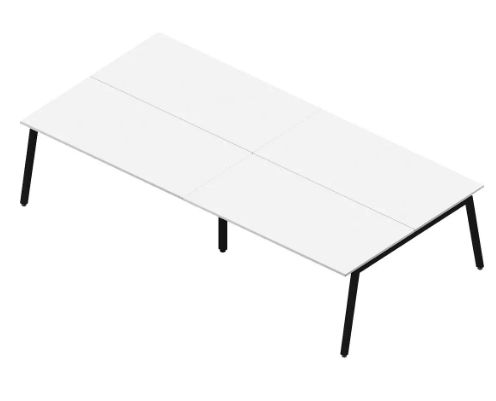 Cs-a - Bureau open space 4 personnes - Kollori - Sobre et design avec piétement A et plateau coulissant_4