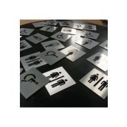 Plaques de porte en aluminium brossé - AUA Signalétique - 130x130 mm & 200x200 mm - Design exclusif et auto-adhésives_4