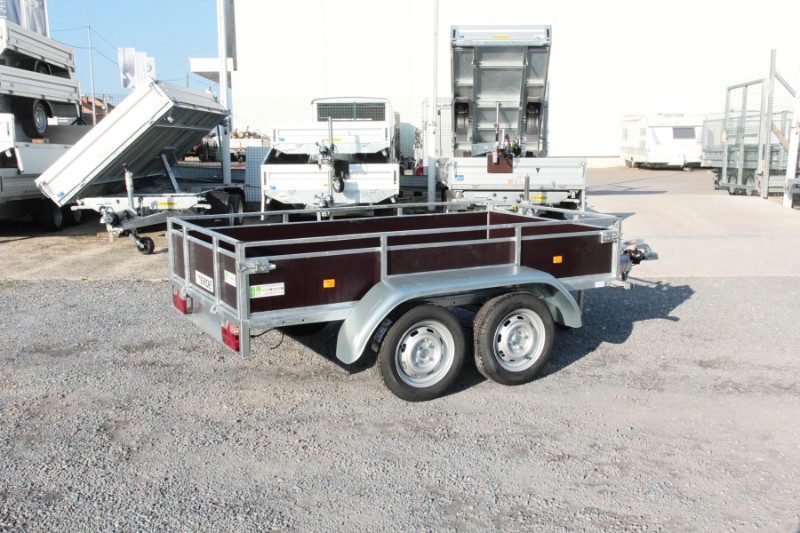 Remorque 2 essieux freinée avec roue jockey et prise 13 broches Erdé Expert LC 252F