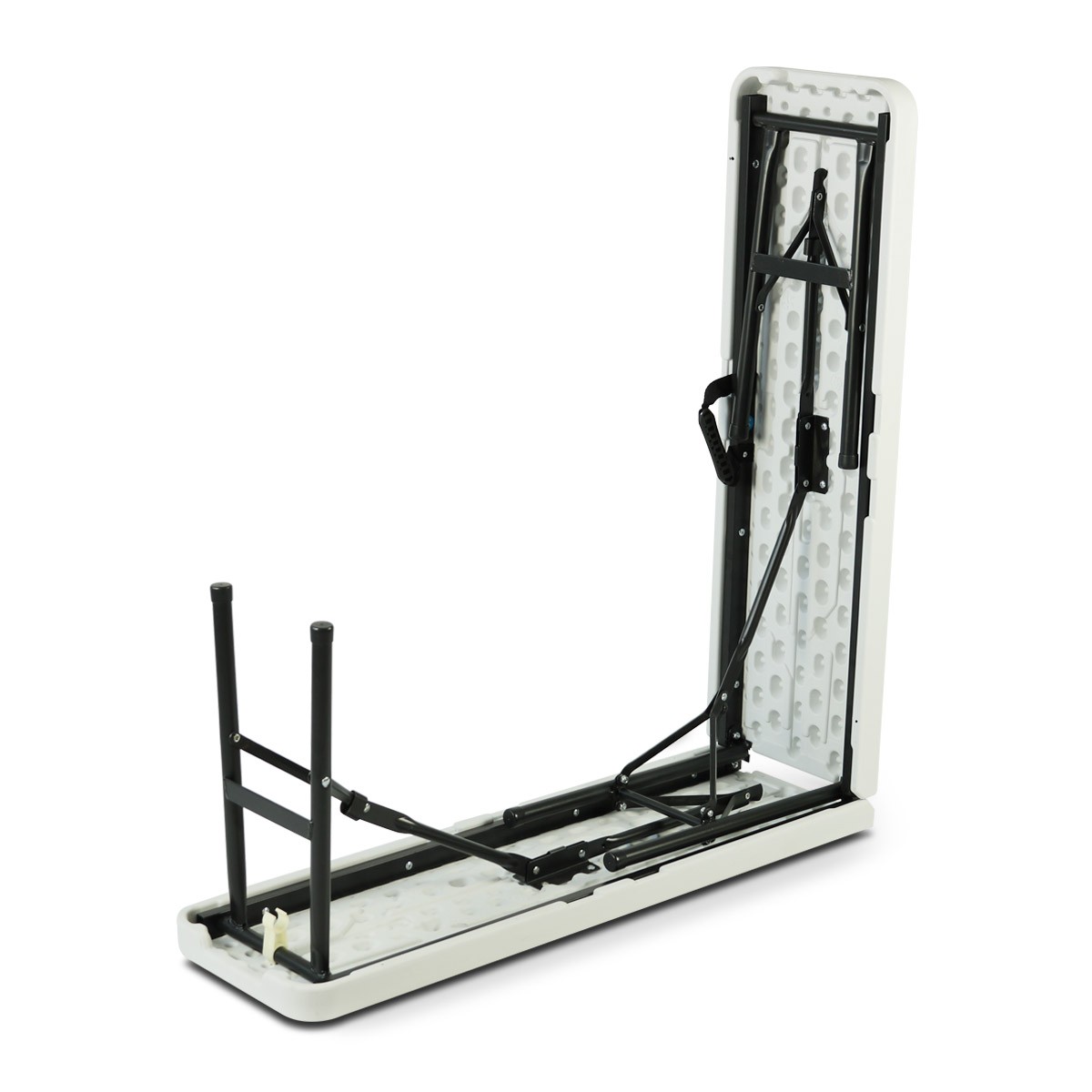 Lot de 5 bancs pliants 3 places - 180 cm PEHD - pliables, transportables avec poignée et compas autobloquants_4