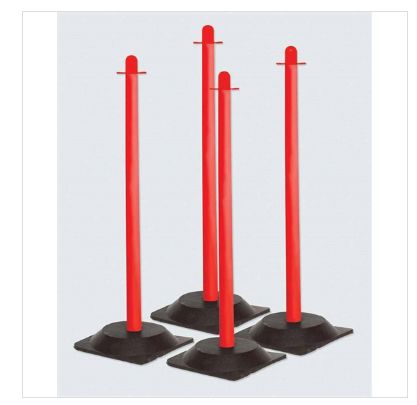 Poteau de signalisation - Direct Signalétique - Quatro avec pied en caoutchouc 1,6 kg - Lot de 4_4