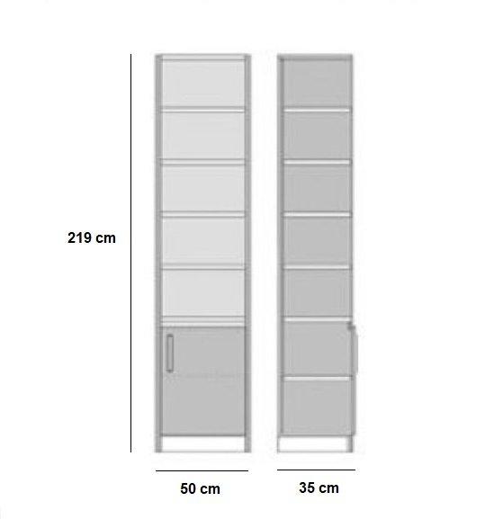 Composition lit escamotable Vertigo Sofa blanc brillant - canapé marron 160x200 cm avec colonnes de rangement - L : 311 cm_4