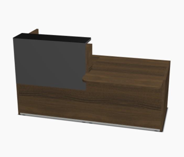 Bureau d'accueil lumineux Tera - MDD - 246, Gris ombre, Droite, Noyer Canaletto_4