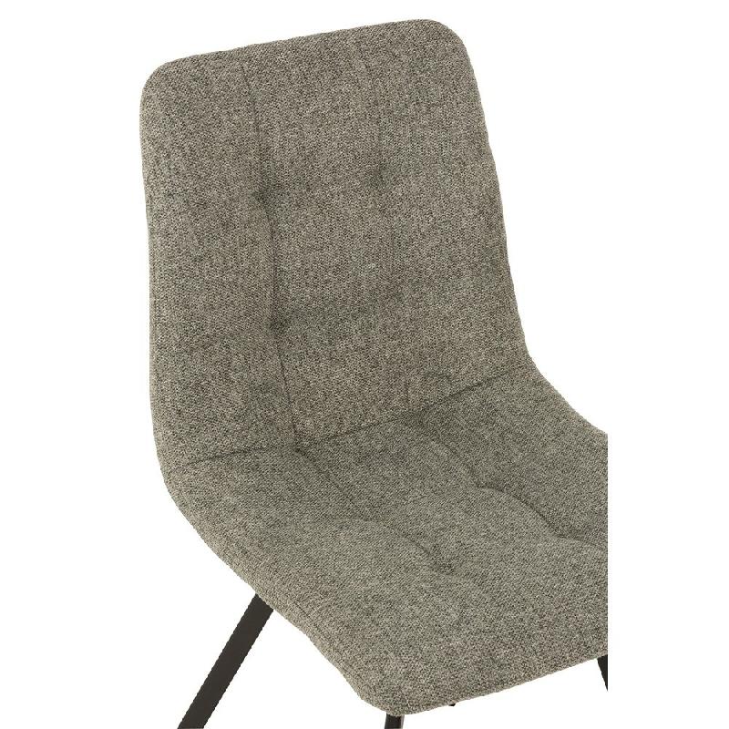 Chaise de salle à manger Milena gris clair - design moderne avec revêtement velours et pieds en métal laqué noir_4