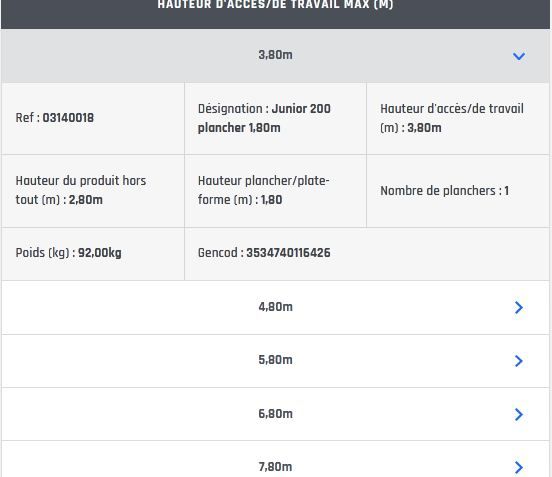 Échafaudage performant avec roues déportées et pieds orientables