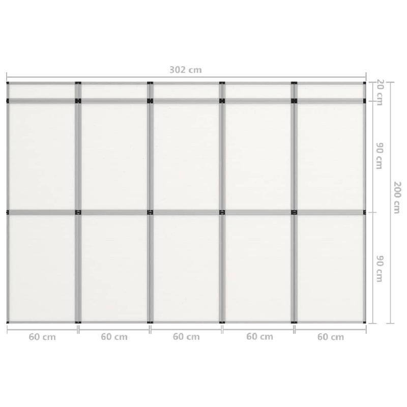 Vidaxl mur d'affichage exposition pliable 15 panneaux 302x200 cm blanc 51211_4