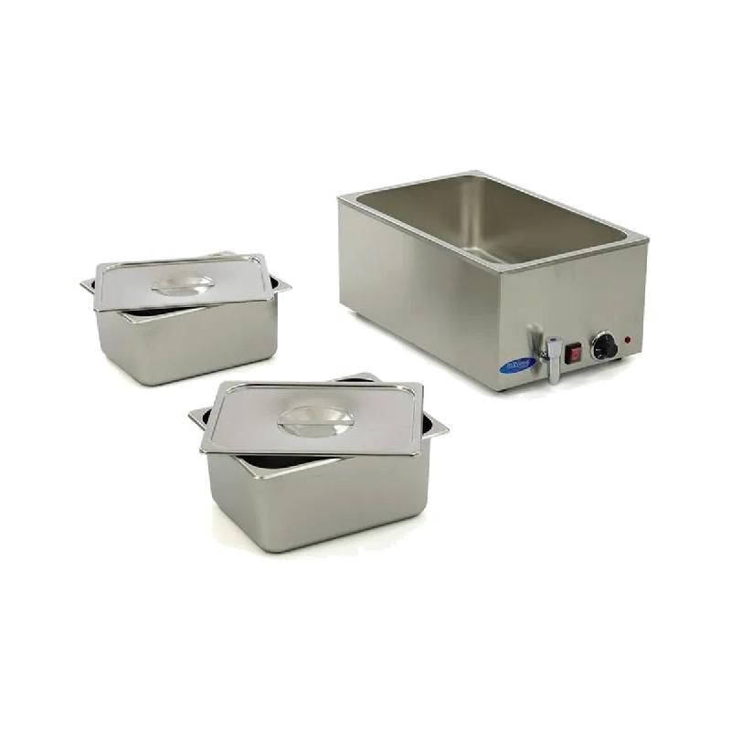 Bain-marie électrique professionnel - 2 x GN 1/2 - avec robinet de vidange - Bacs GN inclus | Maxima_4