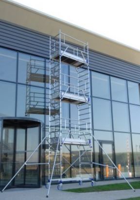 Échafaudage roulant aluminium Totem 2 Line 180 - Comabi SNC - hauteur de travail maximale 9,85 m, système Ergoblock breveté_4