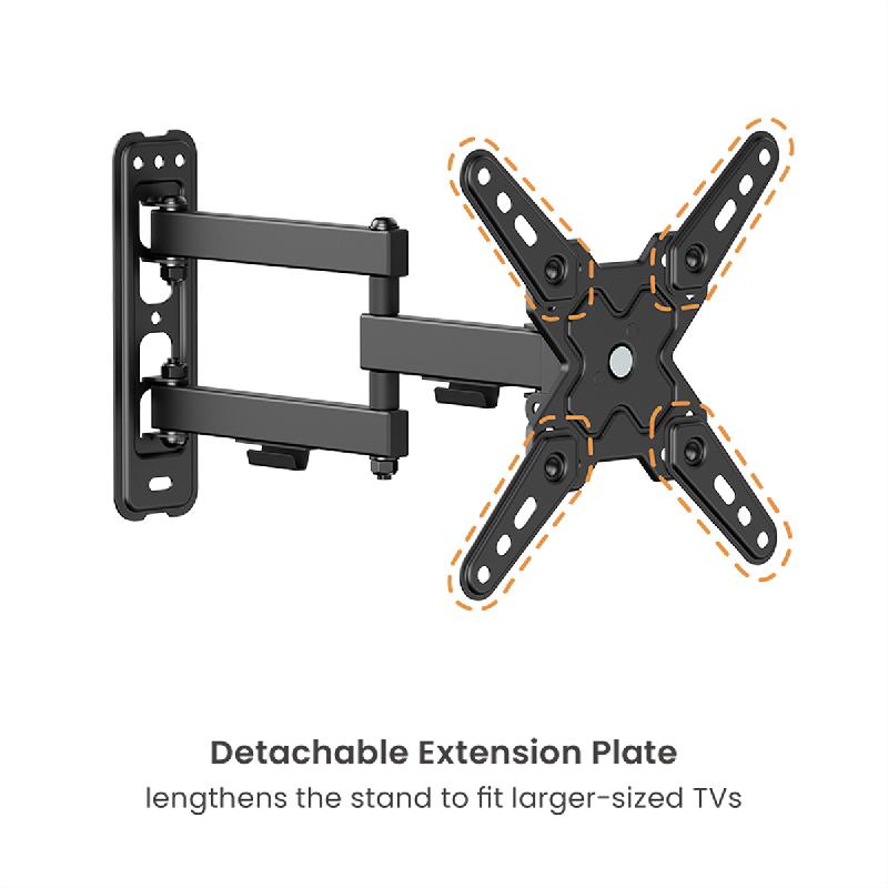 VALUE Bras TV mural, 3 axes, 13-43 pouces, jusqu'à 20 kg_4