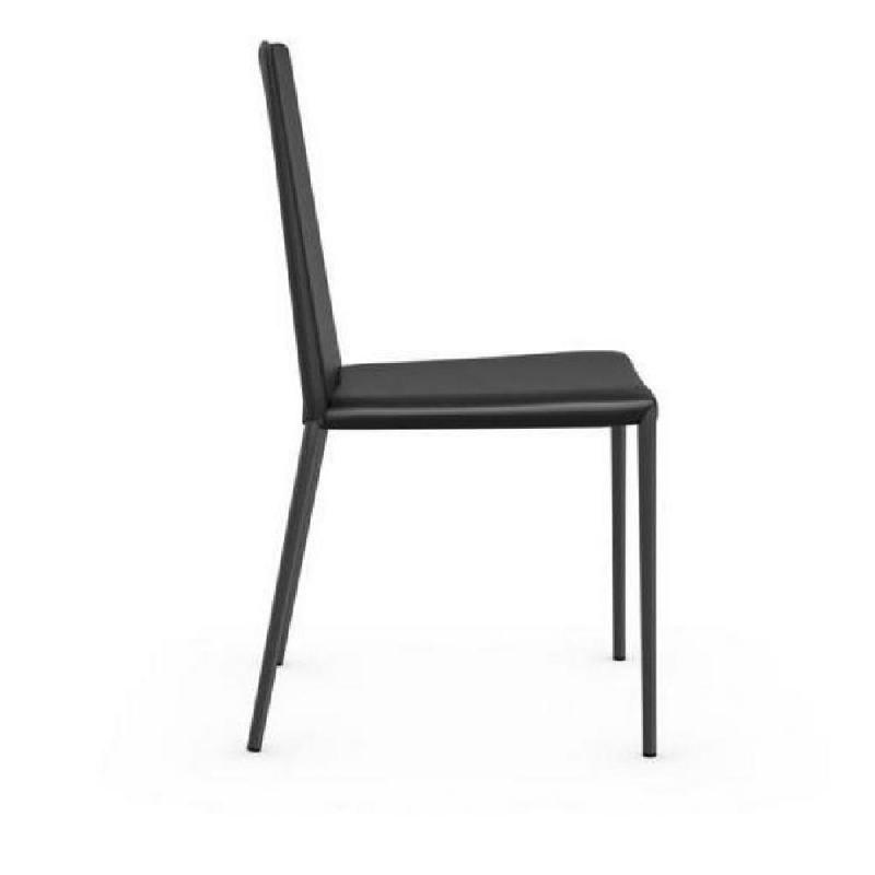 Lot de 2 chaises italiennes Boheme - Noir - Structure acier, assise et dossier en synderme - Design épuré_4