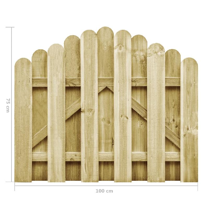 Vidaxl portail de jardin bois de pin imprégné 100x75 cm 45326_4
