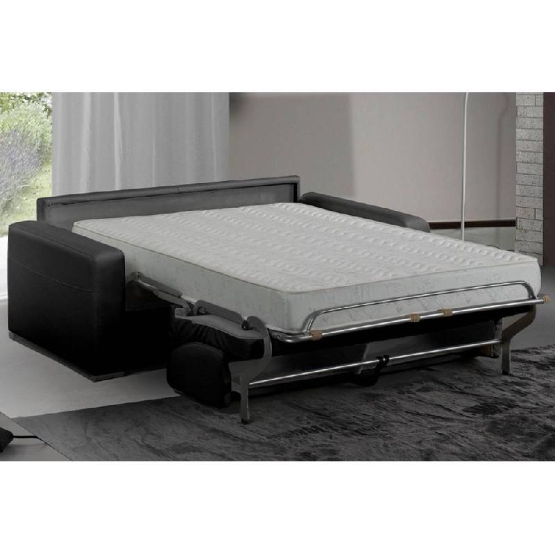 Canapé convertible express MASTER - Couchage 120 cm - Matelas 18 cm - Cuir vachette noir_4