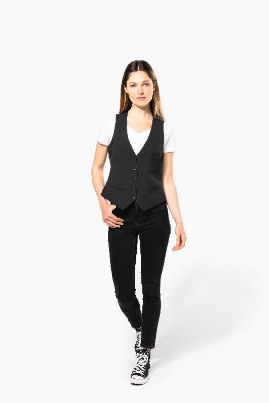Gilet femme - Réf: K502 - Kariban - 64% polyester, 34% viscose, 2% élasthanne - Taille 34 à 46 - Couleur Black_4