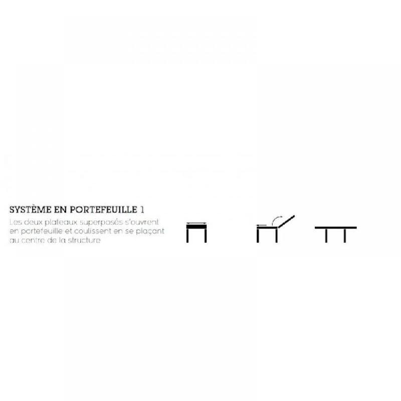 Table basse relevable et extensible Flexy - bois wengé et acier satiné - piétement croisé avec roues_4