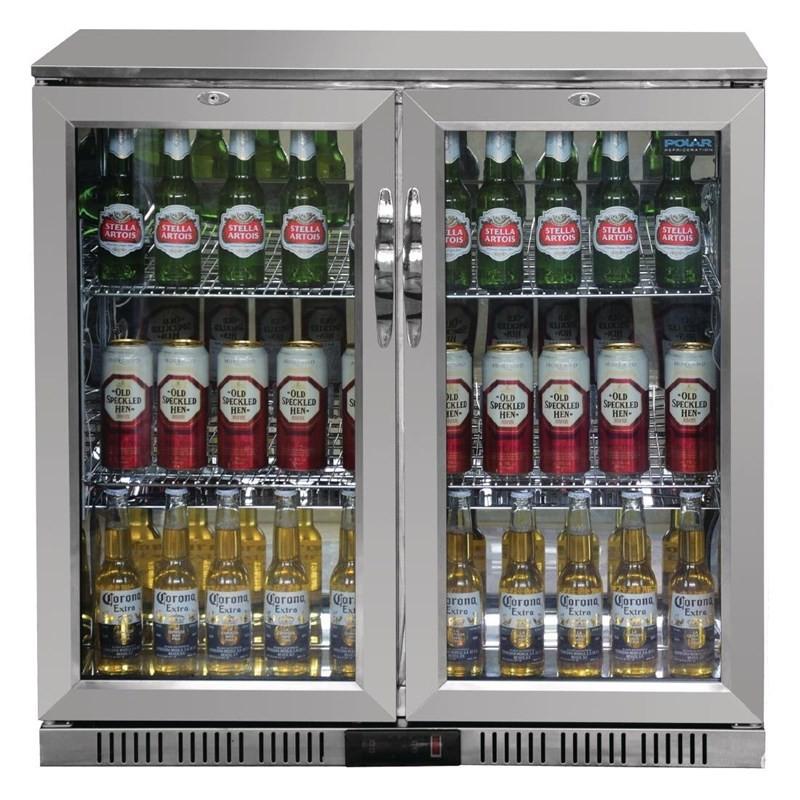 Arrière-bar deux portes pivotantes Série G inox 208L GL008 Polar_4