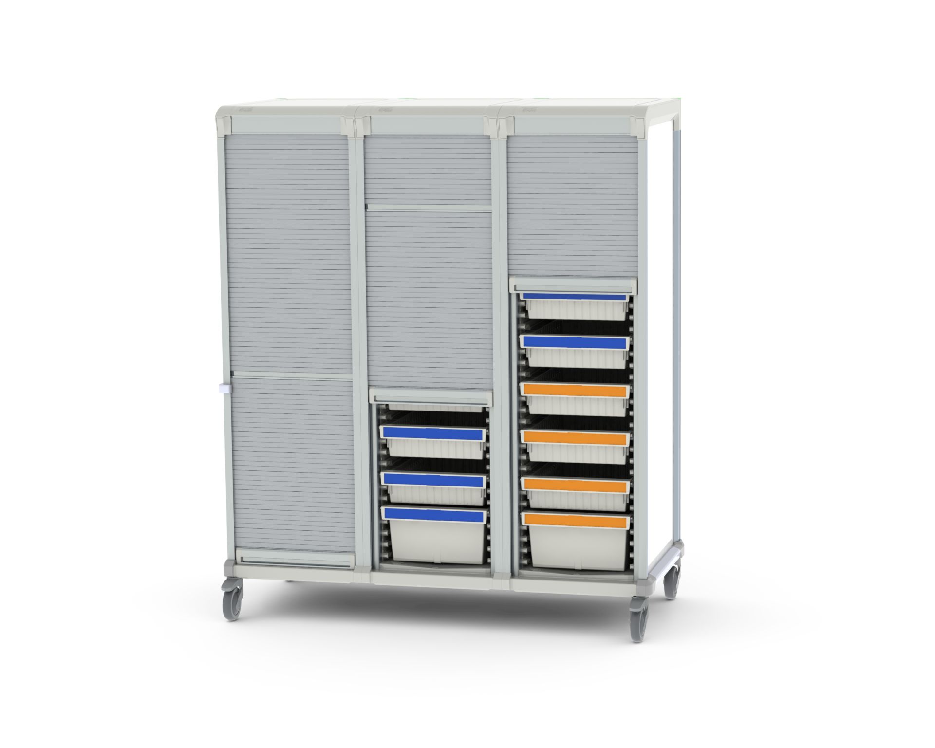 Armoire médicale de transfert ou stockage 3 colonnes, conçue dans des matériaux résistants aux bactéries - WEECART_4