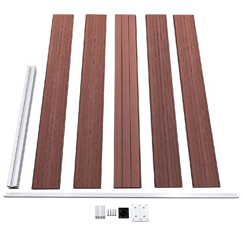 Vidaxl clôture de jardin wpc 175x105 cm marron 49074_4