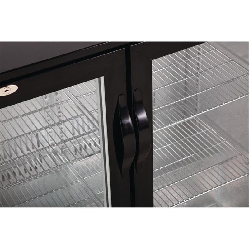 Arrière-bar trois portes pivotantes Série G noir 330L | Polar - GL004_4