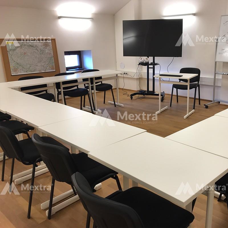 Chaises de conférence ISO standard BL T0001 - robustes et confortables, cadre en acier peint en noir ou chrome_4