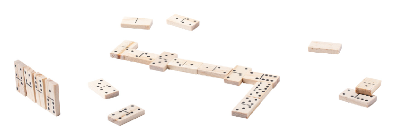 Set de jeux en bois - Dominos et jeu de 52 cartes - Couleur naturelle - 135g_4