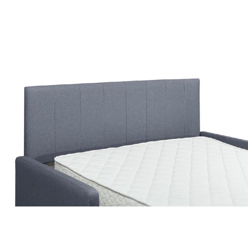 Canapé convertible Grand Hôtel bleu navy - Tête de lit intégrée - Matelas Memory 20 cm - Système express - Lattes bois_4