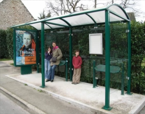 Station Bus Voûte avec Bardage de Fond et Vitrine Horaire - 2500 mm ou 5000 mm - Profondeur 1600 mm - Hauteur sous toiture 2500 mm_4