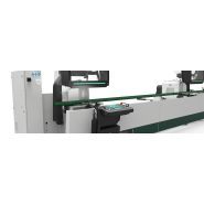 Blitz 65 - tronçonneuse à double tête - Fom Industrie - déplacement motorisé tête mobile, inclinaison électronique - convoyeur à rouleaux 2,5 m_4