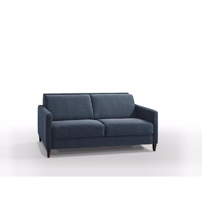 Canapé convertible express Oslo Tweed bleu - Couchage 140x197 cm - Matelas 16 cm - Sommier lattes Renatonisi_4