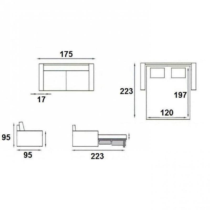 Canapé convertible express Premium 120 cm - Sommier à lattes Renatonisi - Matelas Bultex - Cuir vachette Bordeaux_4