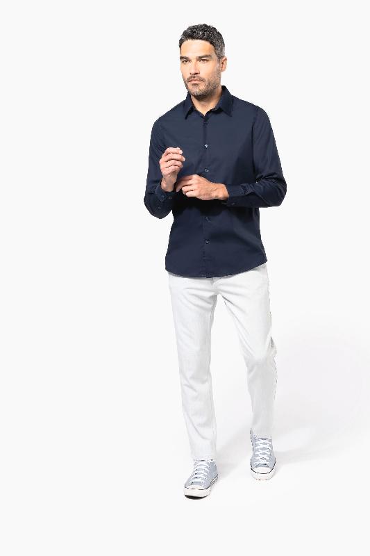 Chemise popeline manches longues homme - Réf: K513 - 100% coton - Coupe ajustée - Marque Kariban_4