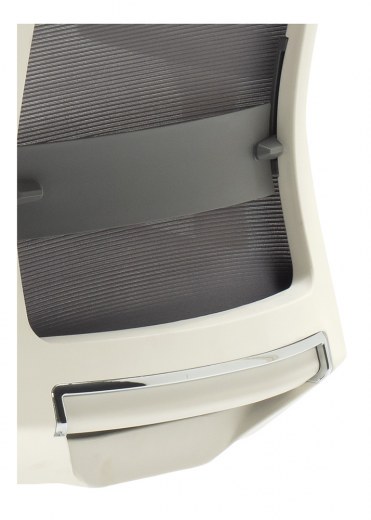 Fauteuil de bureau NICE avec têtière tapissée, accoudoirs 3D réglables et structure blanche - Référence 6428 FR206_4