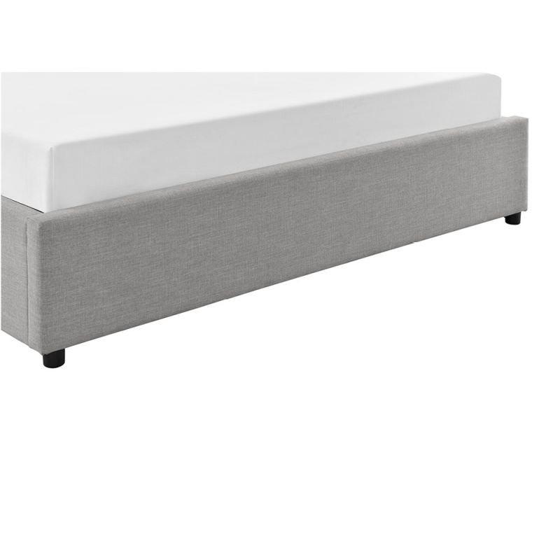 Lit coffre Dorres 140x190 cm - sommier relevable avec grand rangement - revêtement tissu gris clair_4