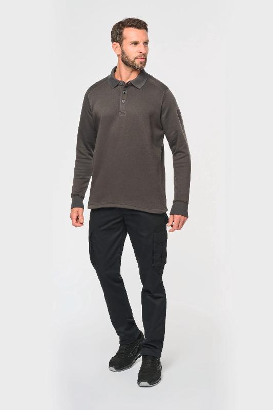 Sweat-shirt col polo homme - Réf: WK4000 - 80% coton, 20% polyester - Lavable à 60°C_4