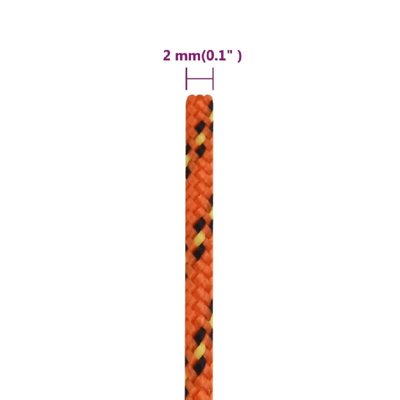 Vidaxl corde de bateau orange 2 mm 100 m polypropylène 152637_4