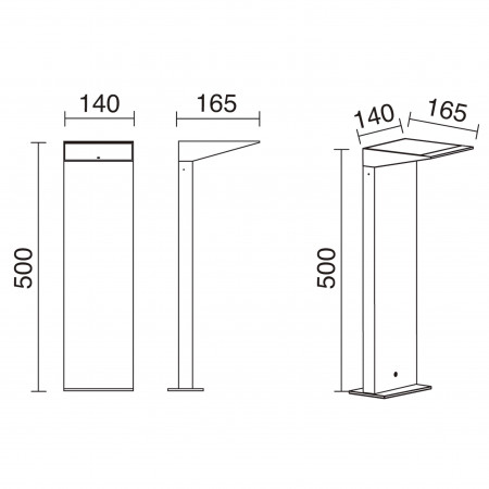 Borne solaire puissante avec détecteur crépusculaire - 2.20w 3000k anthracite-480 lumens - como ip54_4