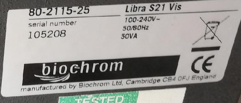 Spectrophotomètre Visible Libra S21 Vis XENON_4