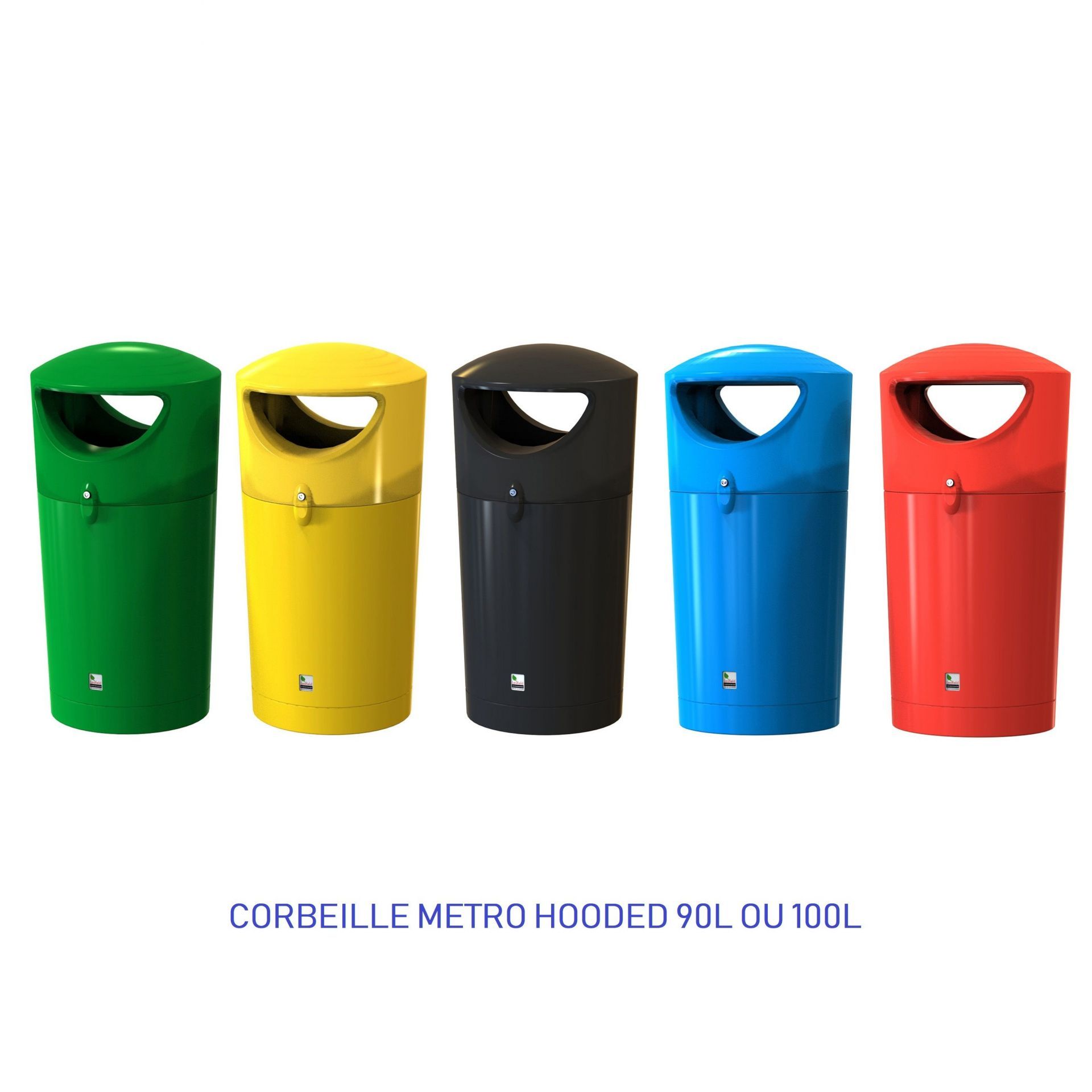 Poubelle publique en polyéthylène renforcé - Gamme Manly - Résistante aux UV et milieux salins - Contenance jusqu'à 90L_5