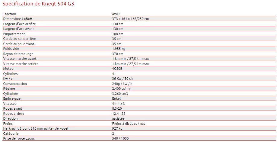 Tracteur compact Knegt 504 g3 pour usage agricole