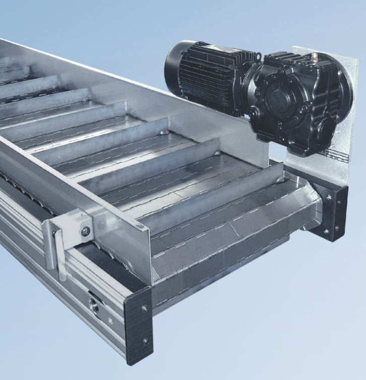 Convoyeur à tapis modulaire compact et flexible - MBF-P 2040.86 - MK Technology Group - Résistant avec charnières en acier pour produits chauds ou à arêtes tranchantes_4