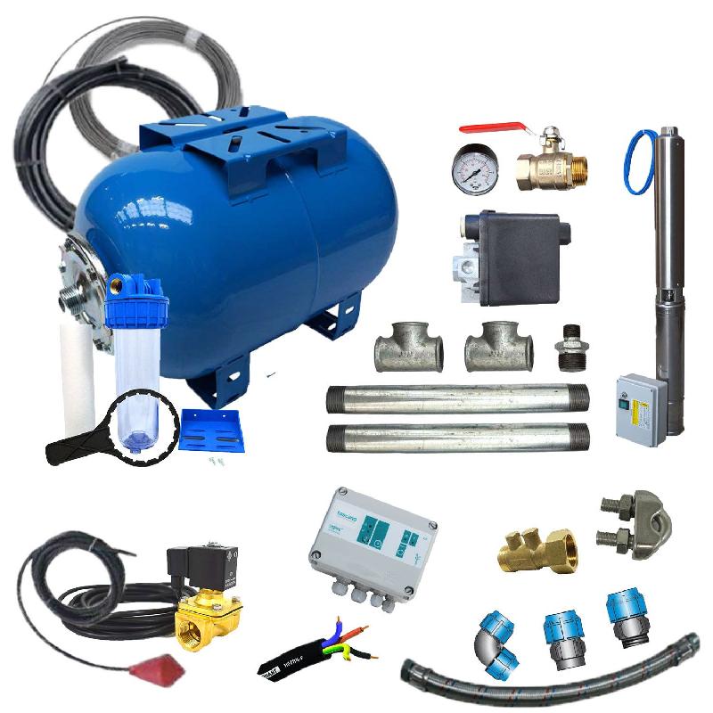 Kit de récupération d'eau de pluie avec réservoir vessie 50L et pompe