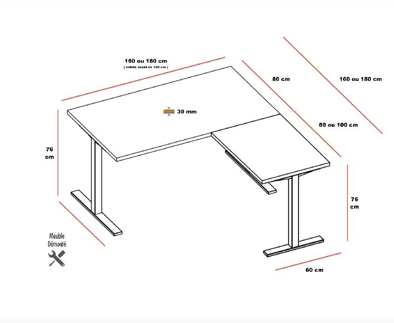 Bureau d'angle Idea Tube - Quadrifoglio - Blanc, Noyer canaletto, 180 x 180 cm_4
