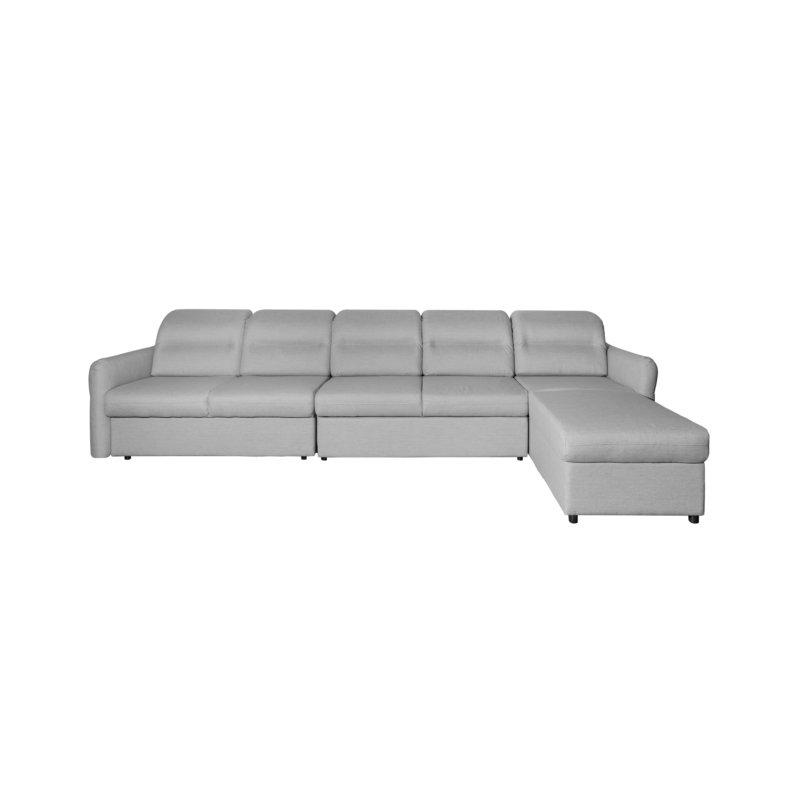 Canapé panoramique modulable convertible avec coffre Garden - tissu gris - 331 cm x 256 cm_4