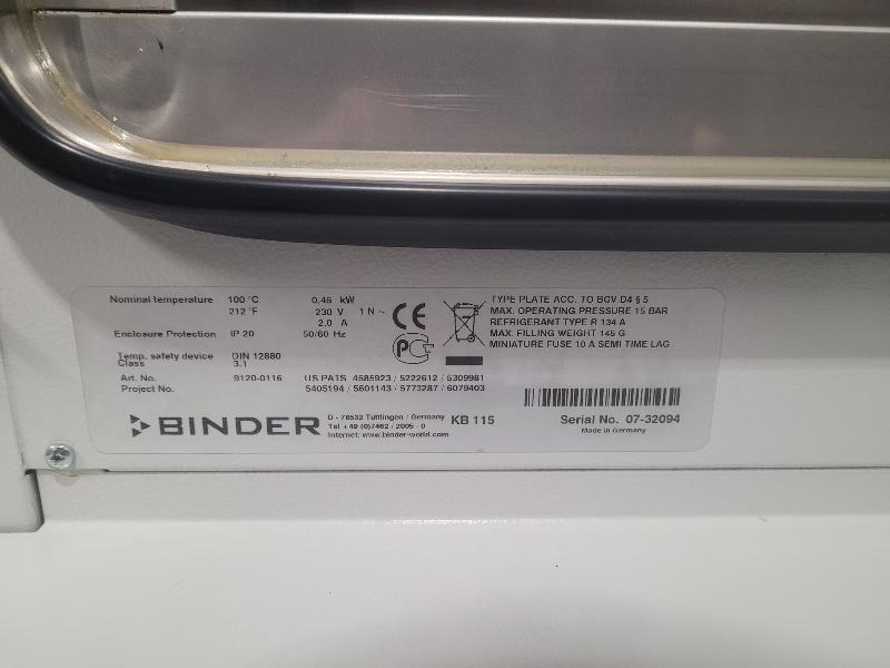 Incubateur / étuve réfrigéré BINDER KB-115 avec convection forcée 100°C_4