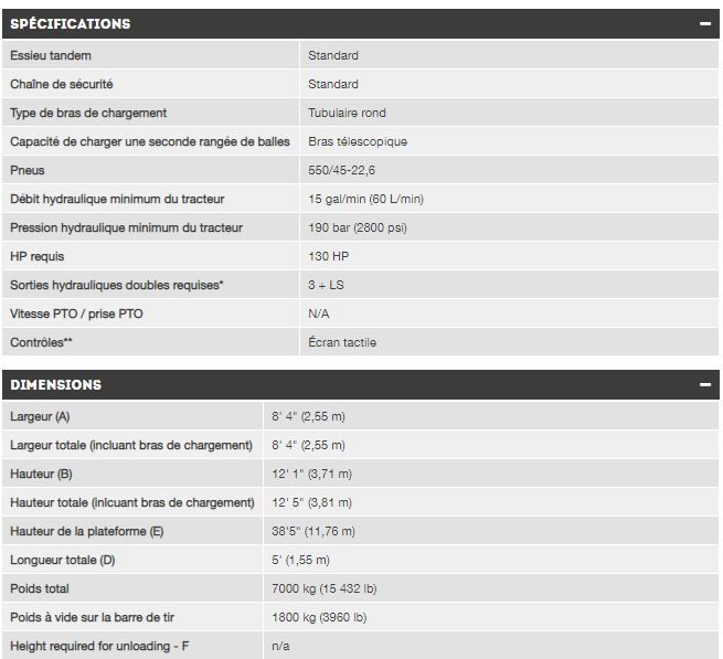 Rbmpro 2000 - Autochargeuse à balles rondes Anderson - Poids total 7000 kg (15 432 lb) - Chargement automatique et productivité supérieure_4