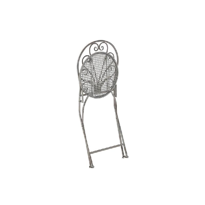 Chaise jardin pliable Ravi en métal gris - Fer forgé - Style provincial - L42 x H93 x P52 cm_4
