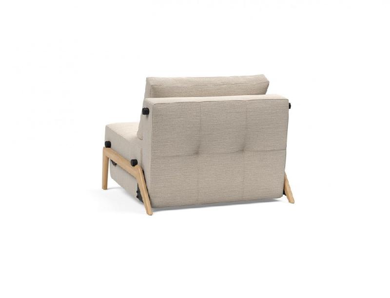 INNOVATION LIVING  FAUTEUIL DESIGN SOFABED CUBED 02 WOOD BLIDA SAND GREY CONVERTIBLE LIT 200*90 CM_4